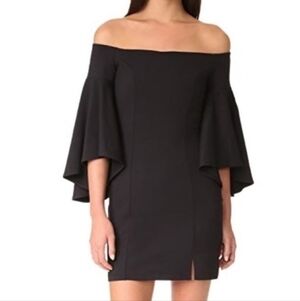 Susana Monaco Bodycon Flare Bell Sleeve Mini Little Black Dress Medium